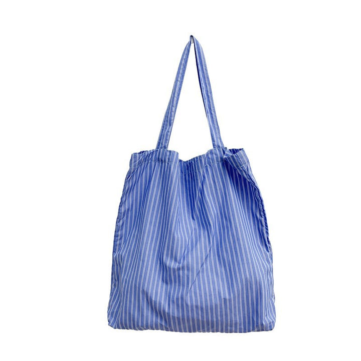 Striped Canvas Beach Tote Bag