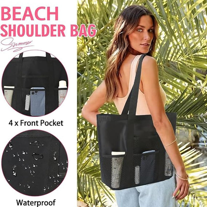Multifunctional shopping bag with practical outer pockets Kalsten