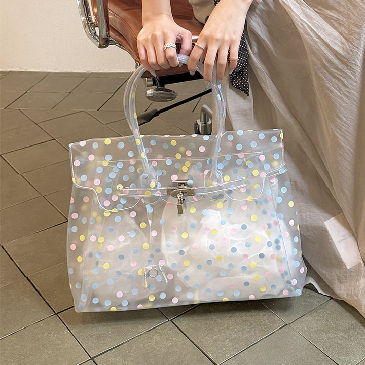 Polka Dot Handheld Tote