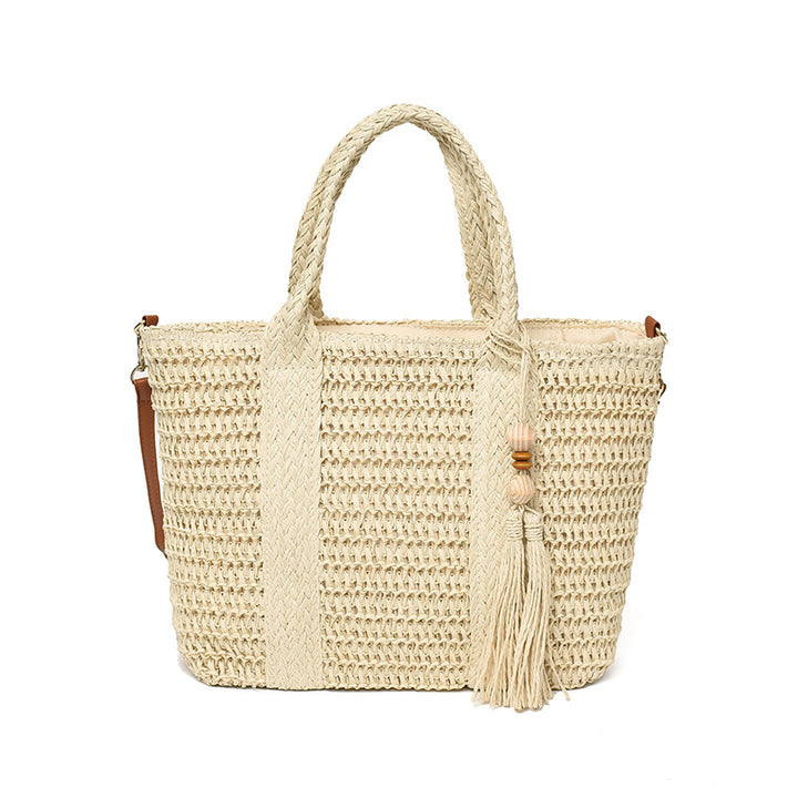 Handcrafted Woven Straw Tote Bag