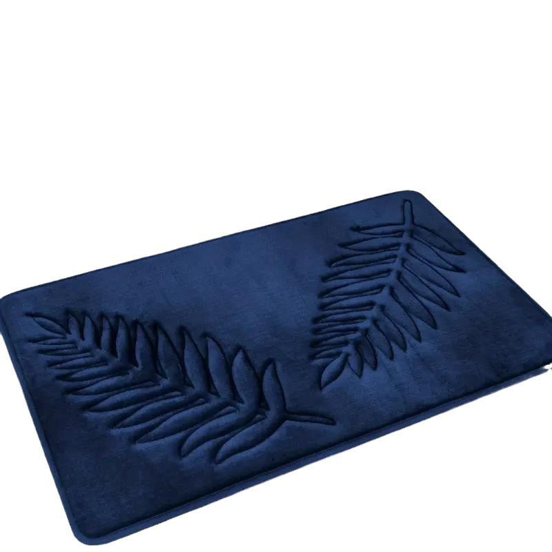 Textured Leaf Print Bathroom Rug Set Kalsten
