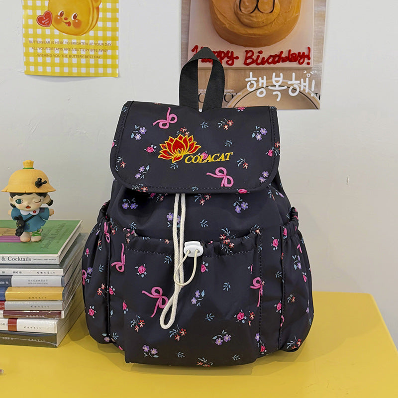 Floral-Embellished Drawstring Backpack Kalsten