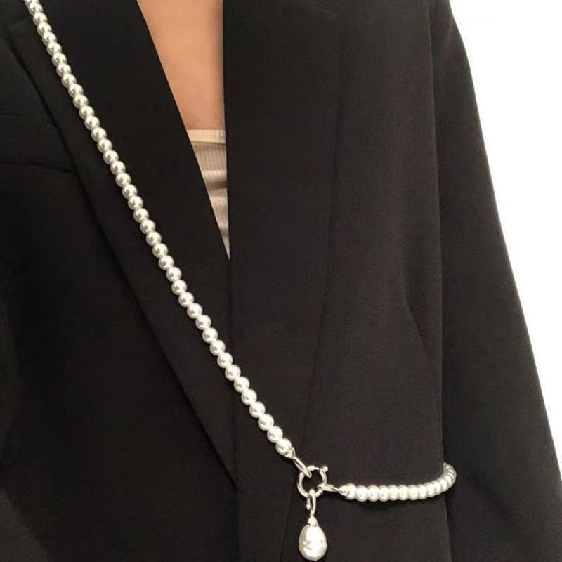 Elegant Pearl-Embellished Bag Strap Kalsten