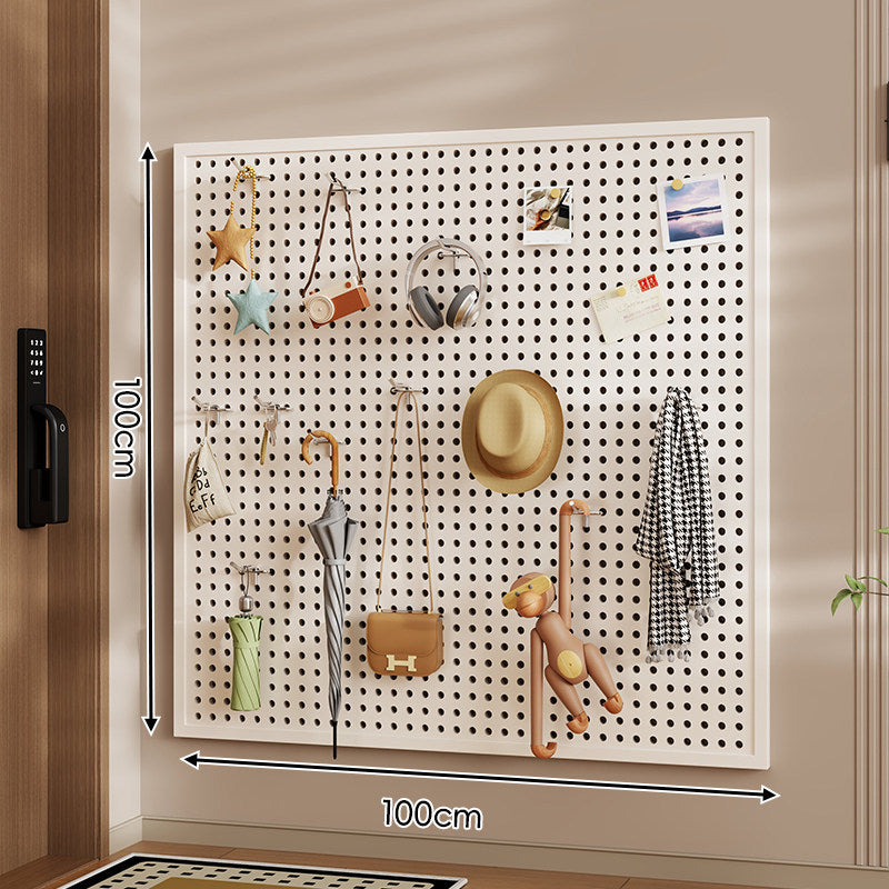 Wall-Mounted Perforated Pegboard Organizer Panel Large Square with Modular Hooks and Accessories
