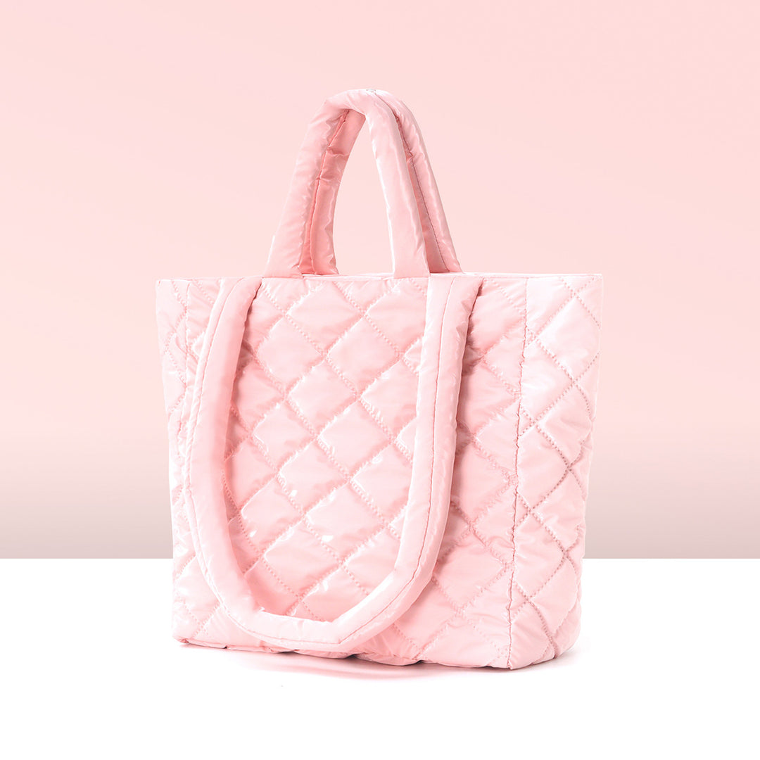 Padded Tote Bag in Modern Check Design Kalsten