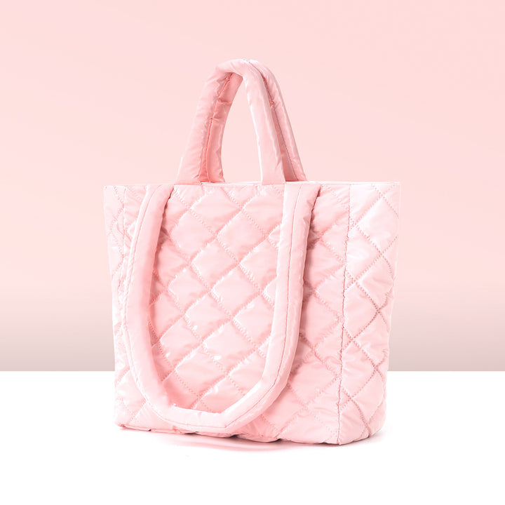 Padded Tote Bag in Modern Check Design Kalsten