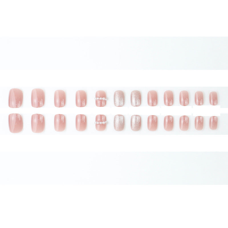 Luxury Press-On Nail Set with Pearl and Glitter Accents Kalsten
