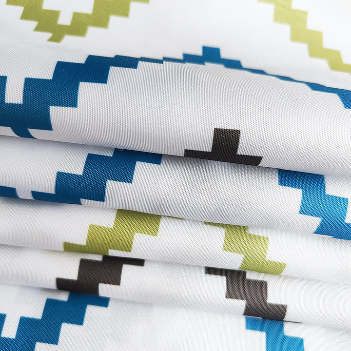 Geometric Zigzag Print Shower Curtain Kalsten