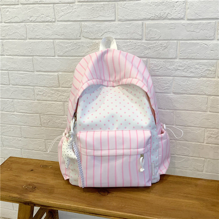 Charming Striped Patterned Backpack Kalsten