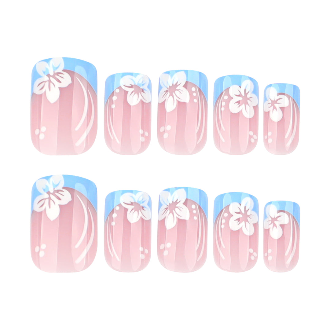 Artistic Nail Art with Floral Design and Elegant French Tip Finish Kalsten
