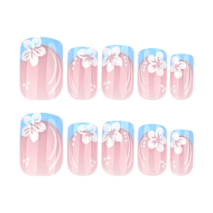 Artistic Nail Art with Floral Design and Elegant French Tip Finish Kalsten
