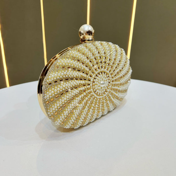 Pearl-Accented Evening Handbag