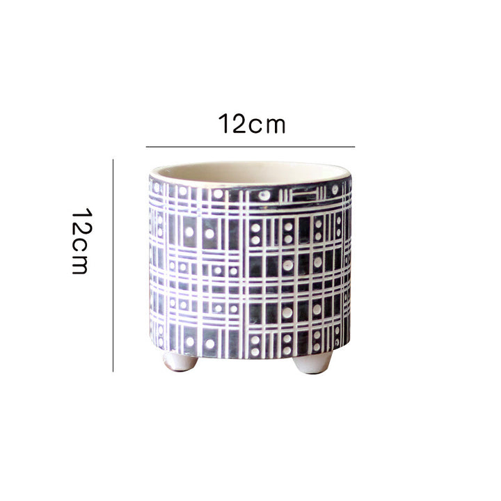 Decorative plant pot with geometric pattern Kalsten