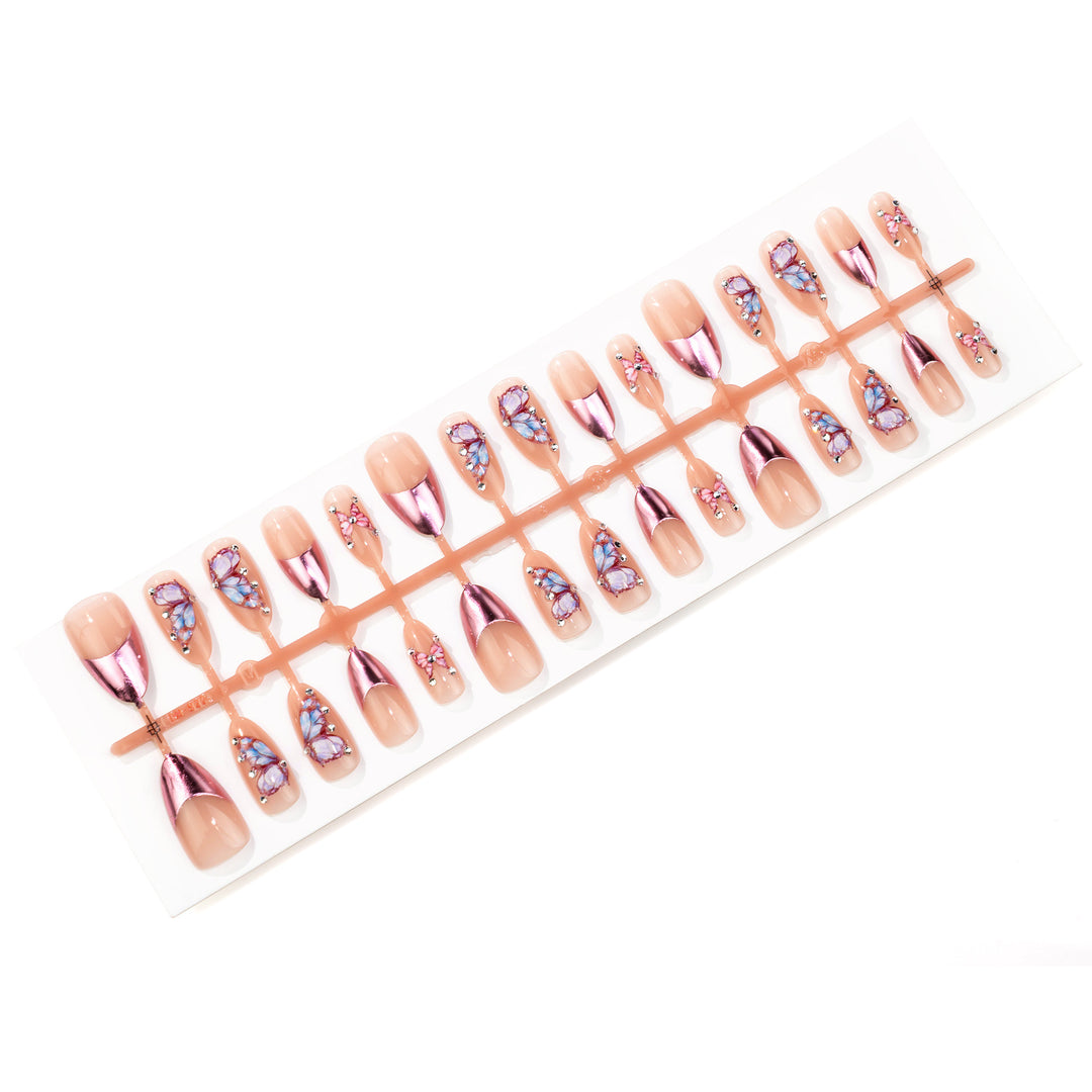 Decorative Butterfly-Inspired Press-On Nail Set