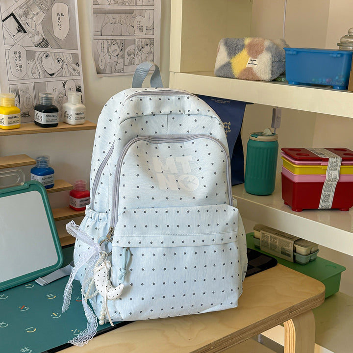 Stylish Polka Dot Printed Backpack Kalsten