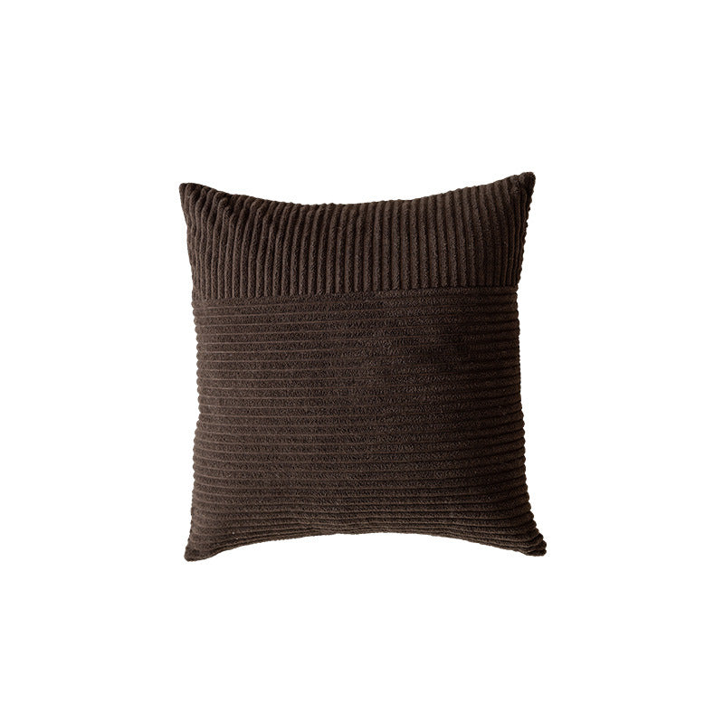 Textured Ribbed Square Decorative Throw Pillow with Removable Cover