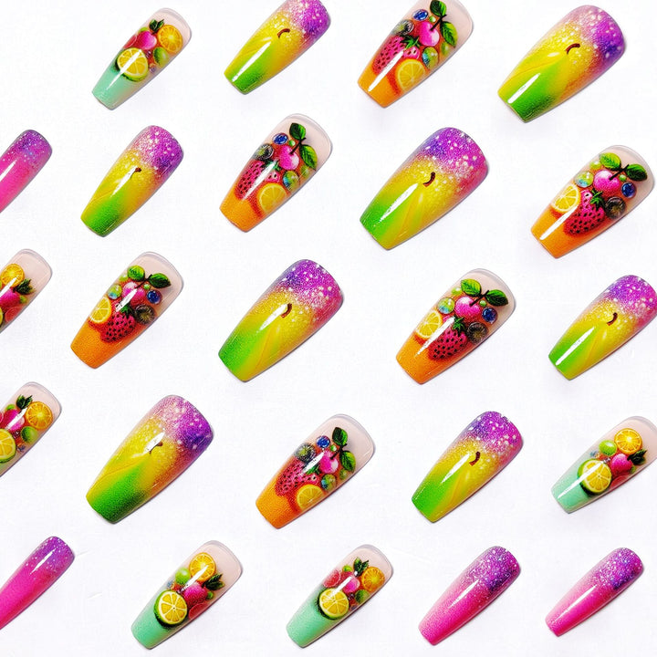 Creative nail art with fruity 3D design Kalsten