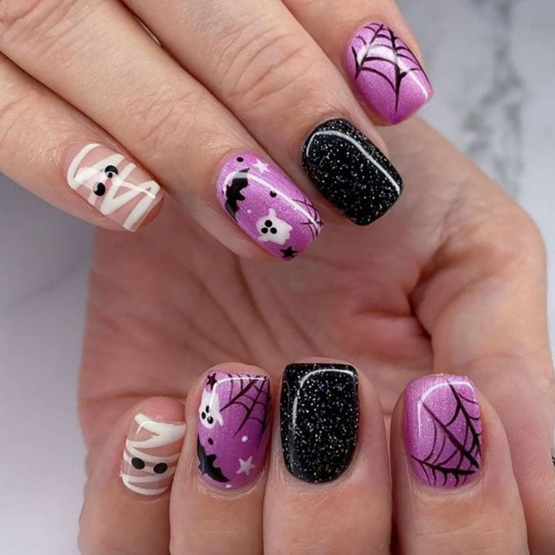 Halloween-Themed Press-On Nail Art