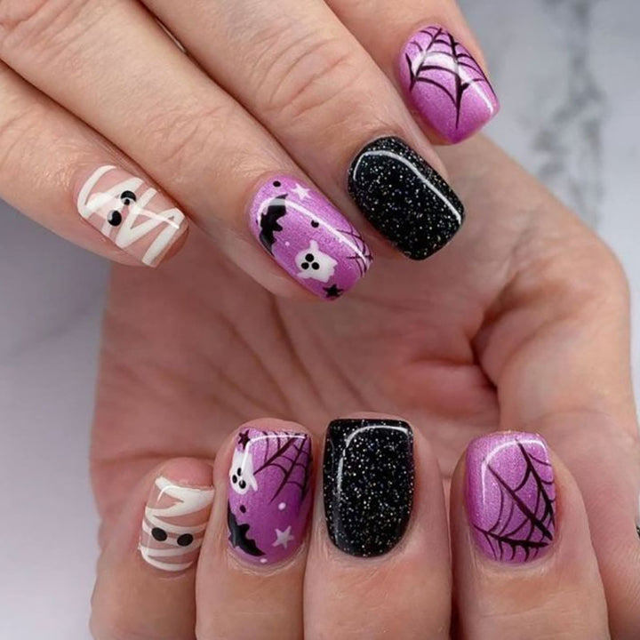 Halloween-Themed Press-On Nail Art