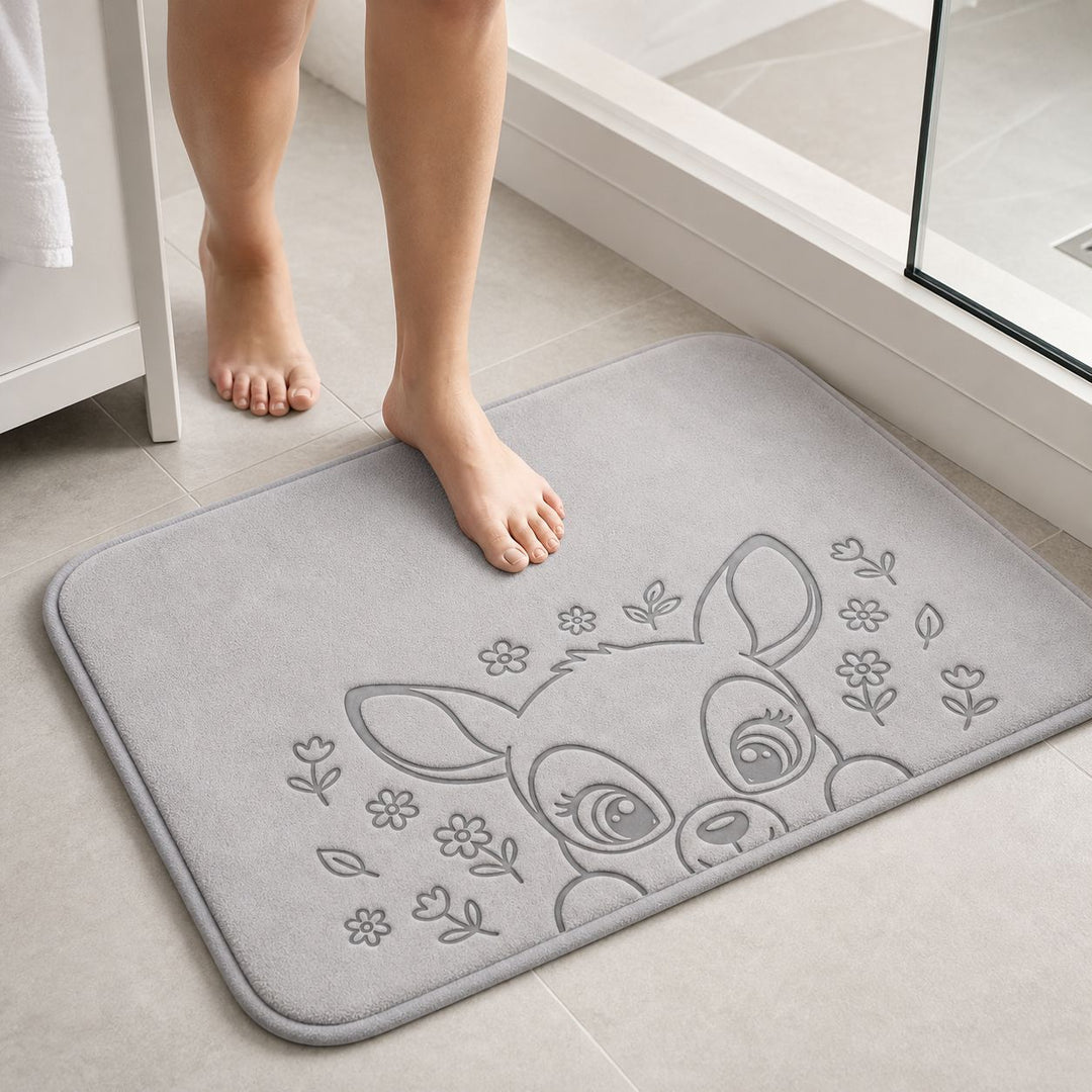 Playful Bird-Themed Bath Mat