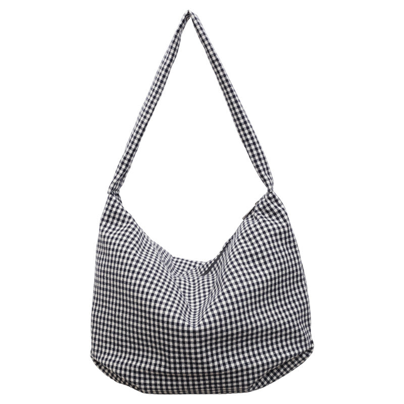 Cozy Gingham Print Shoulder Bag