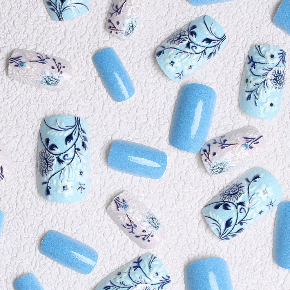 Botanical Floral Press-On Nail Art Kalsten