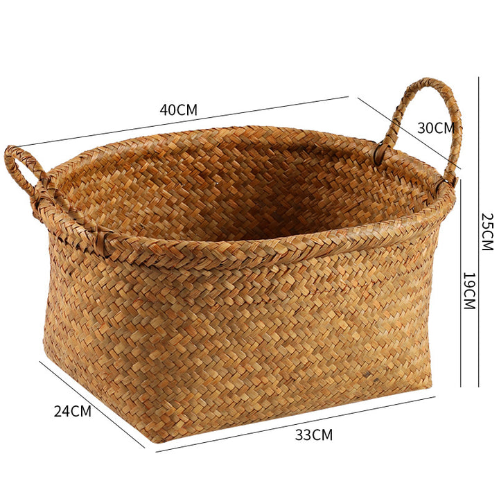 Unisex Natural Fiber Storage Basket with Wide Rim Kalsten