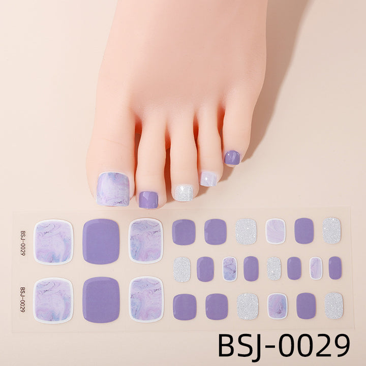 Floral Design Press-On Toenail Wraps