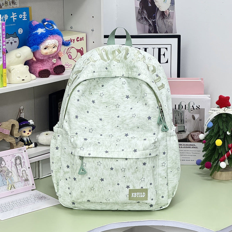 Stylish Star-Embellished Corduroy Backpack Kalsten