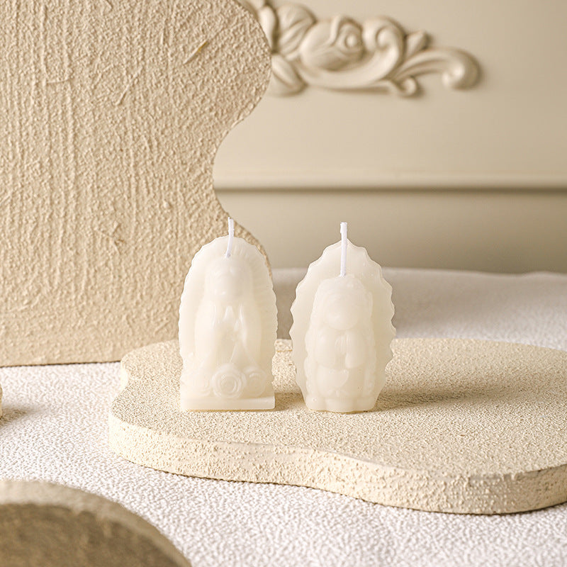 Hand-Poured Mini Sculptural Devotional Figurine Soy Candle Set