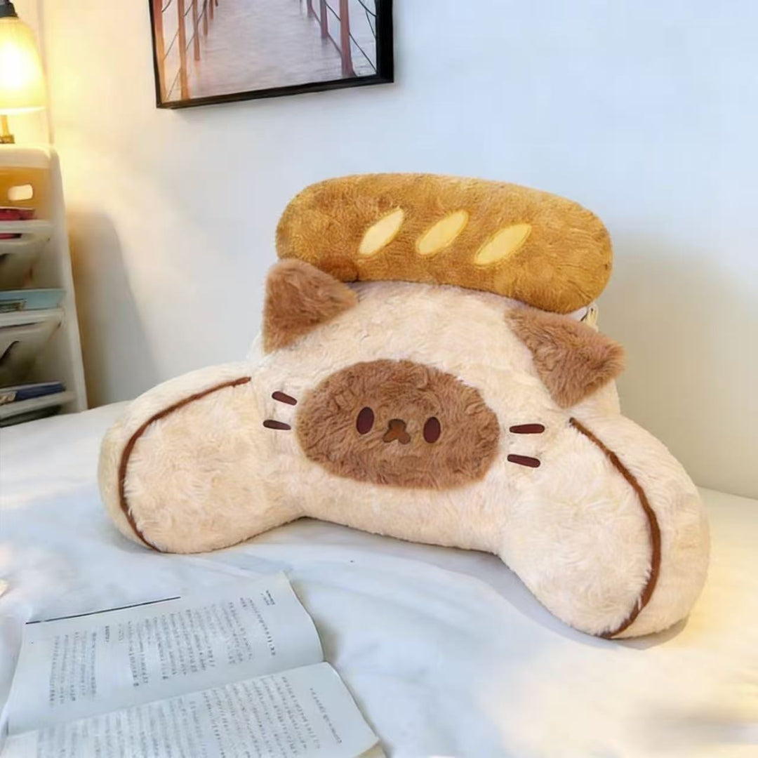 Ergonomic lumbar pillow made of plush with memory foam and cute bear design