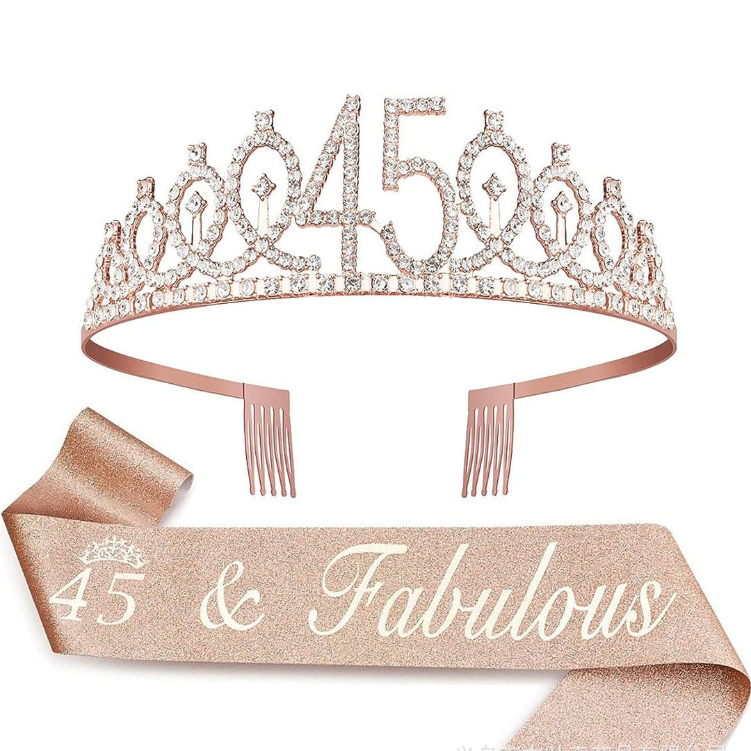 Ladies Crystal Princess Crown with 30 & Fabulous lettering Kalsten