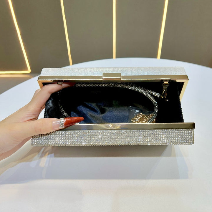 Rhinestone-Embellished Clutch Purse