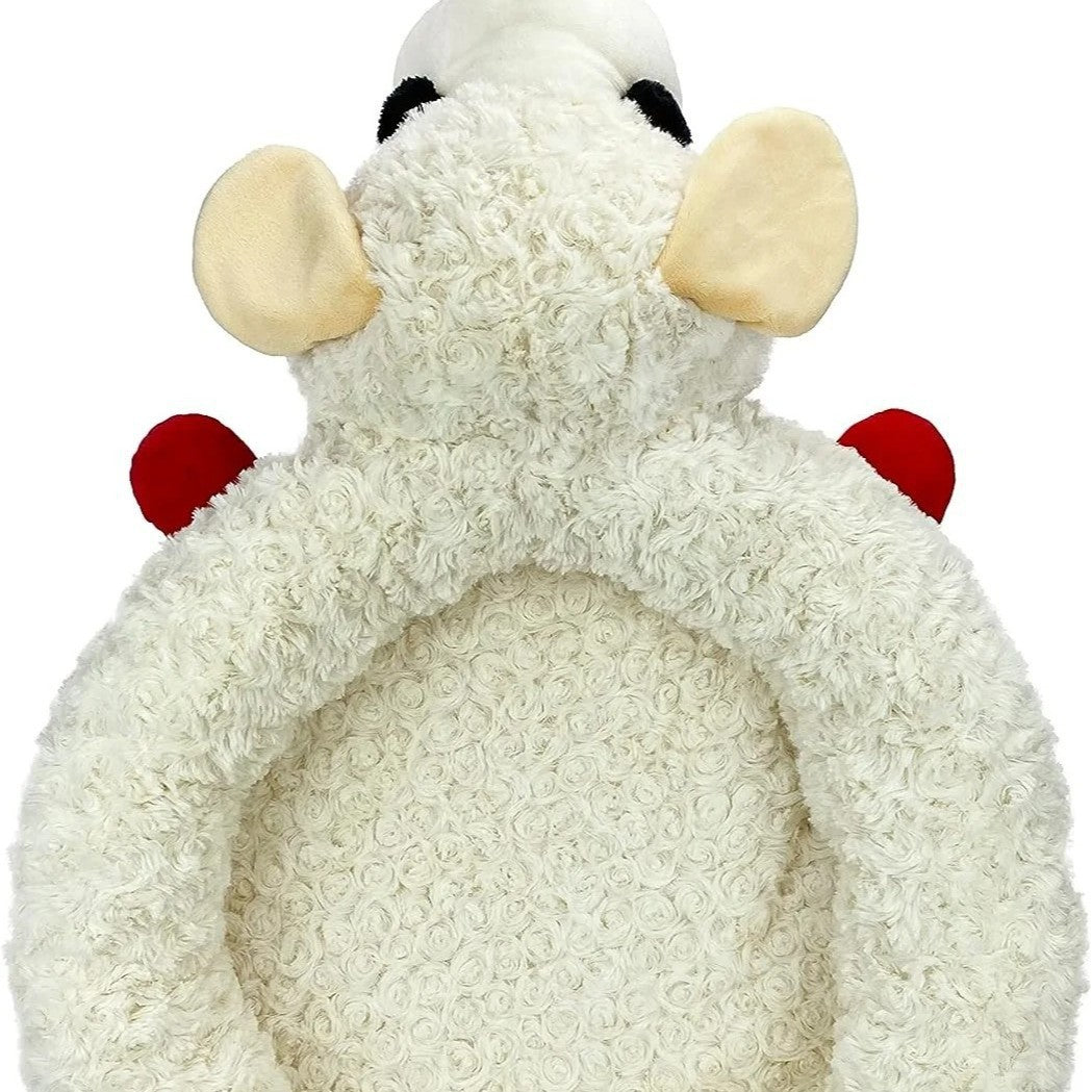 Plush Lamb-Themed Dog Bed