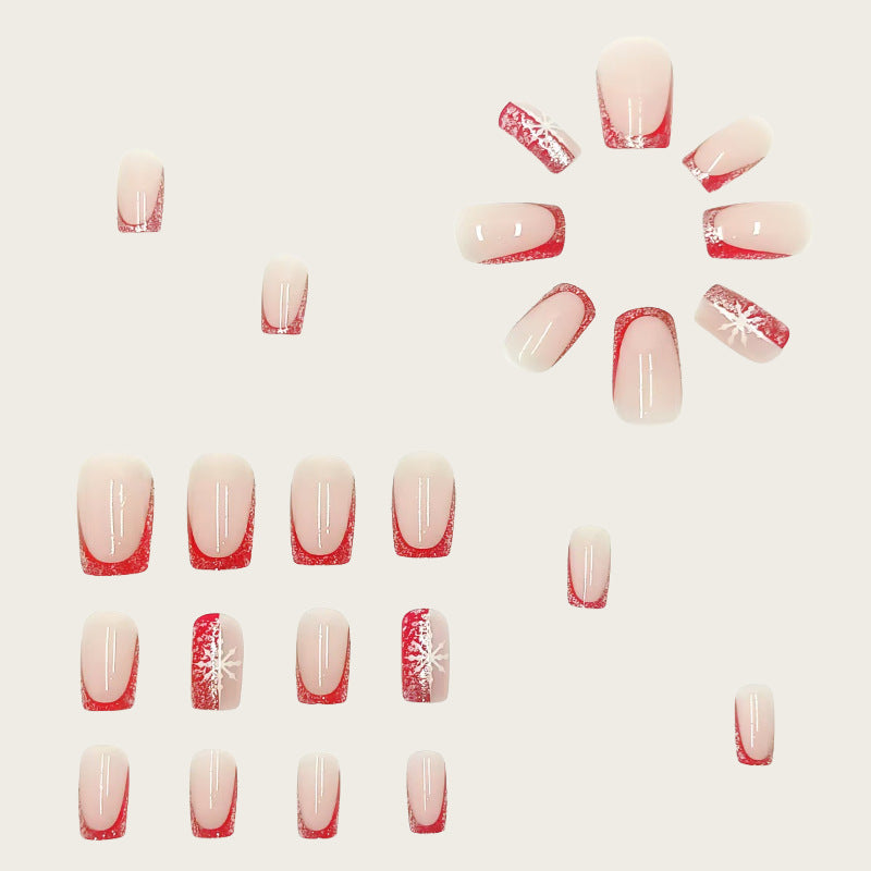 Elegant artificial nails with festive glitter accent Kalsten