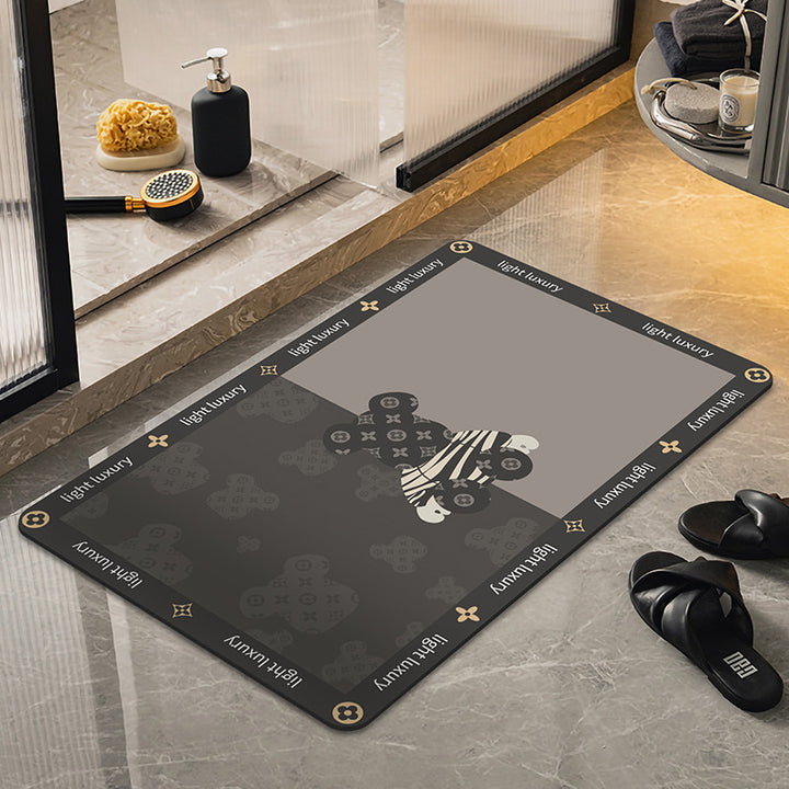 Modern Textured Bathroom Mat for Home