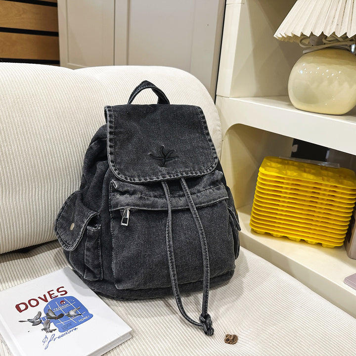 Stylish Denim Drawstring Backpack Kalsten
