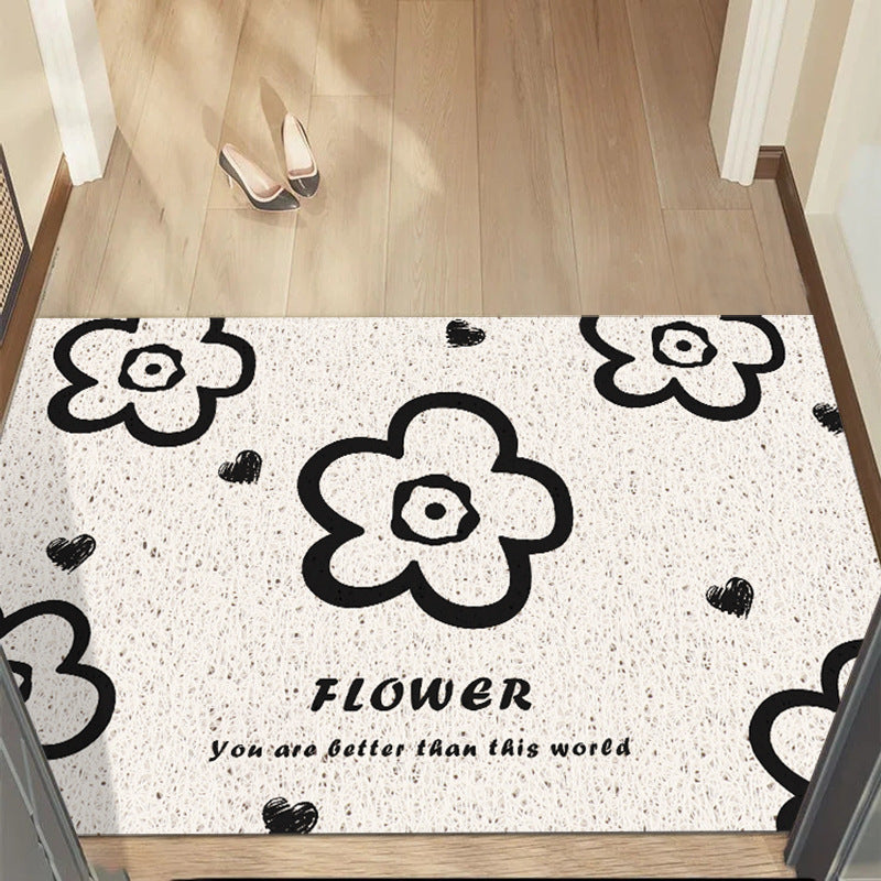 Floral Print Welcome Mat