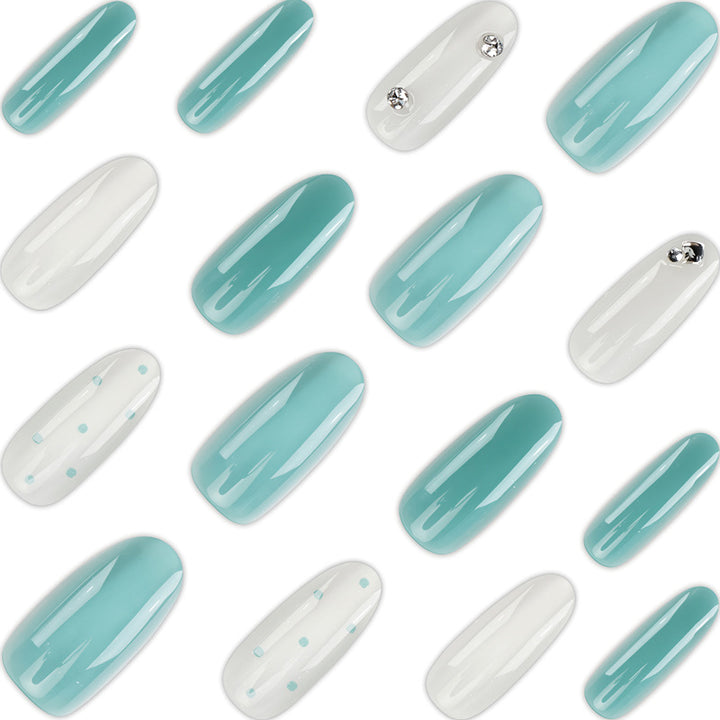 Artistic Press-On Nail Design with 3D Accents Kalsten