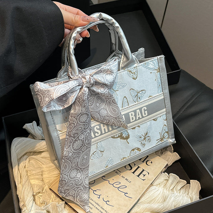 Structured Handbag with Fashion Ribbon