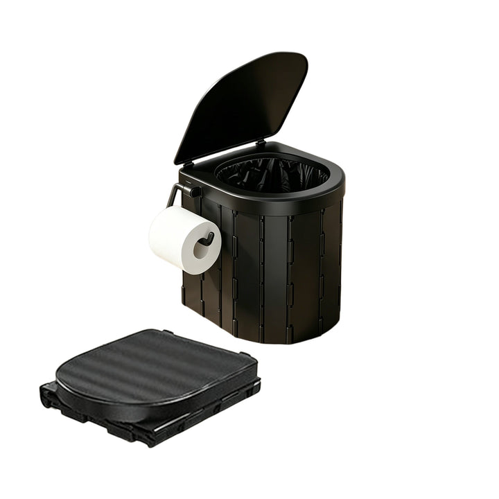 Portable pop-up privacy tent and collapsible camping toilet kit with full accessory set Kalsten
