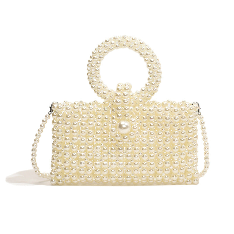 Elegant Pearl-Embellished Evening Handbag