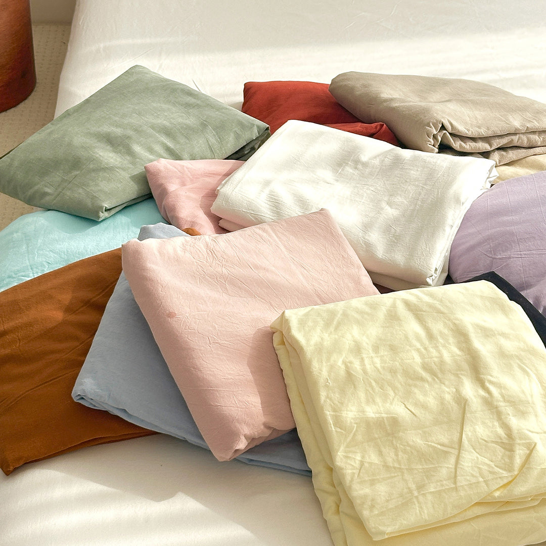 Cotton-linen pillowcase with hidden zipper