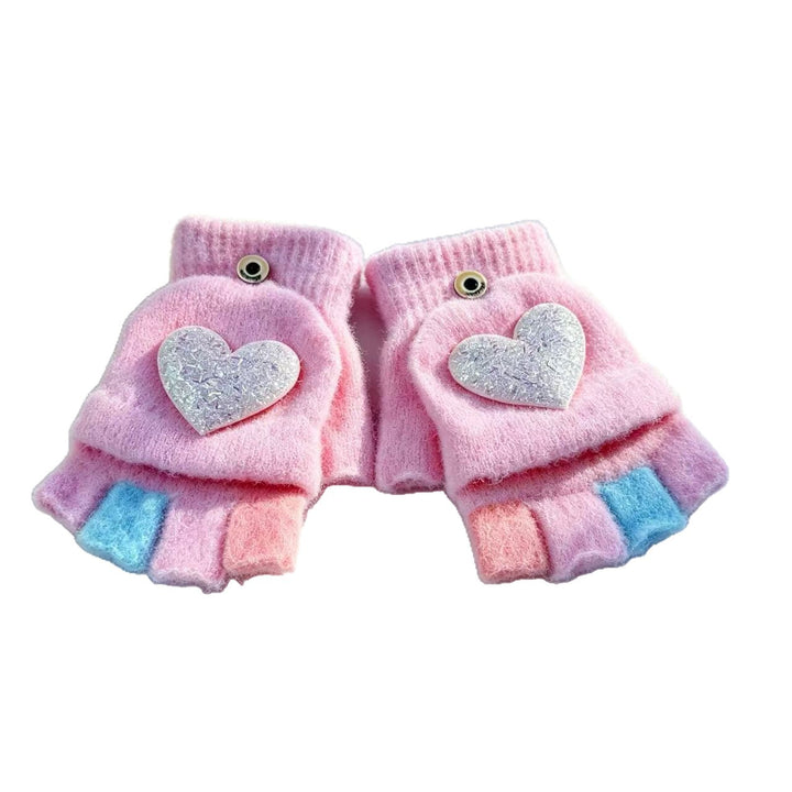Playful Heart-Themed Fingerless Gloves Kalsten