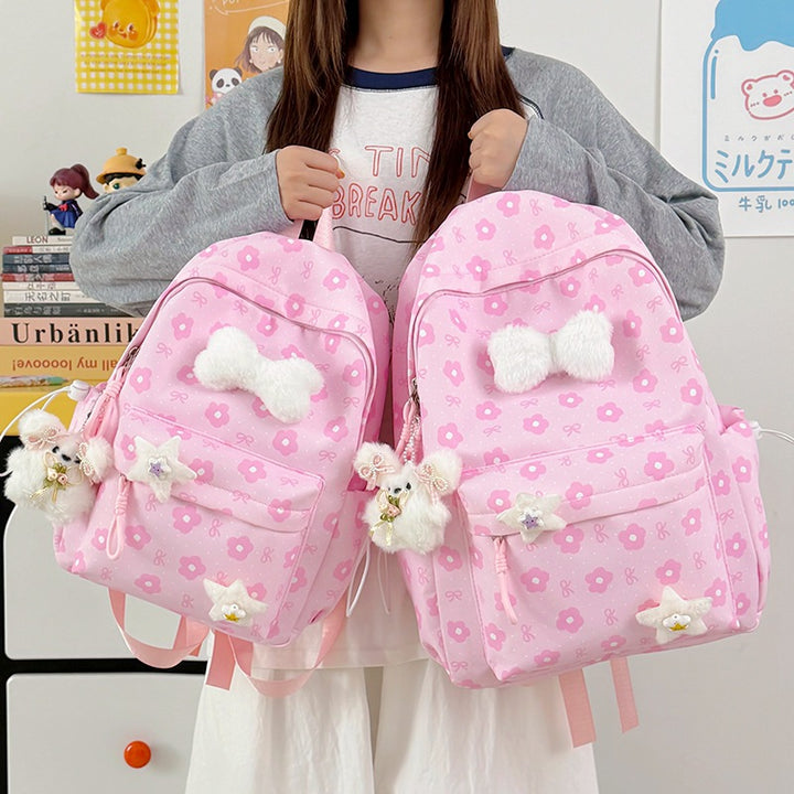 Floral-Embellished Patterned Backpack Kalsten