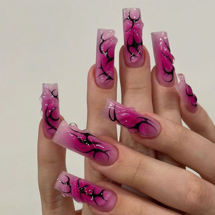 Artificial nail art with modern tribal design Kalsten