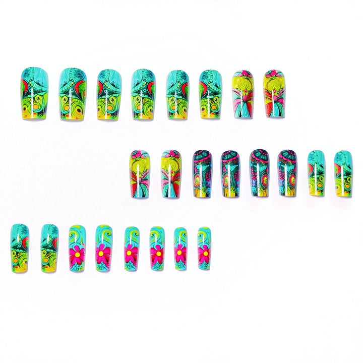 Creative Art Nails with Glowing Flower Design Kalsten