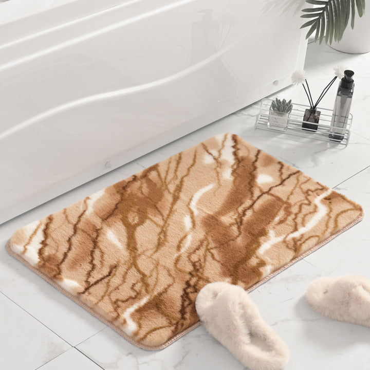 Plush Marble Design Bath Mat Kalsten