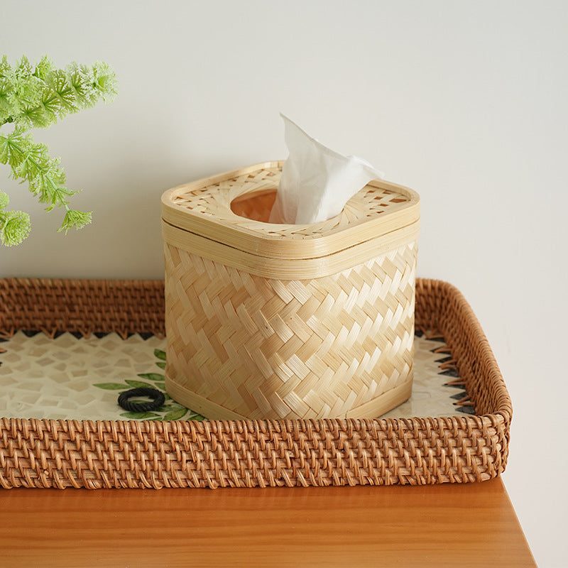 Rectangular storage basket with woven structure Kalsten