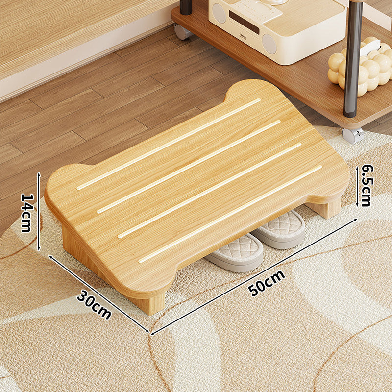Low Wooden Slipper Bench with Under-Seat Storage